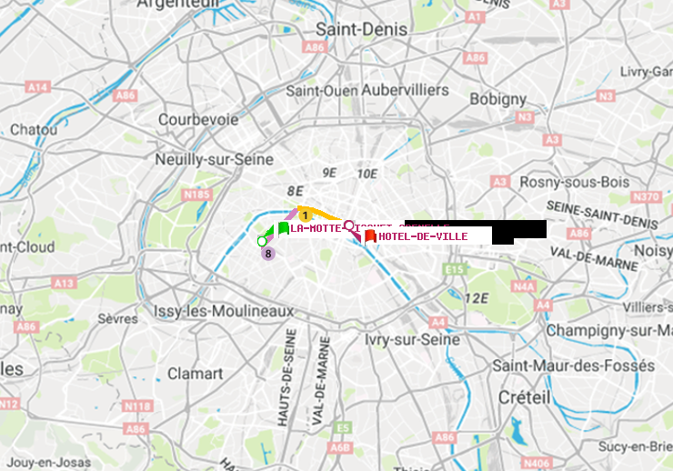 plan itinéraire ratp de La Motte-Picquet-Grenelle à Hôtel de Ville