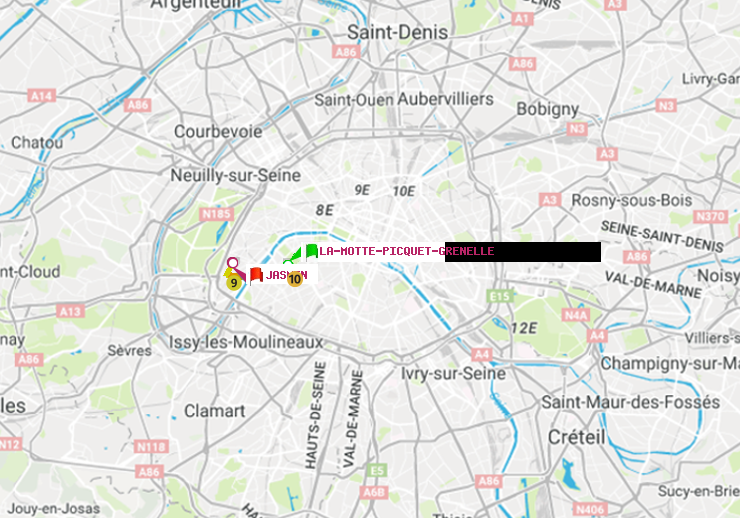 plan itinéraire ratp de La Motte-Picquet-Grenelle à Jasmin