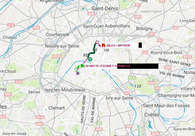 plan itinéraire ratp de La Motte-Picquet-Grenelle à Jules Joffrin