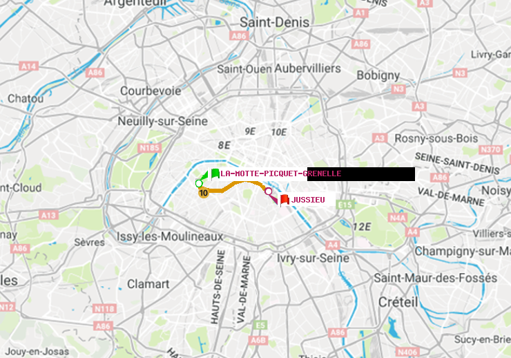 plan itinéraire ratp de La Motte-Picquet-Grenelle à Jussieu
