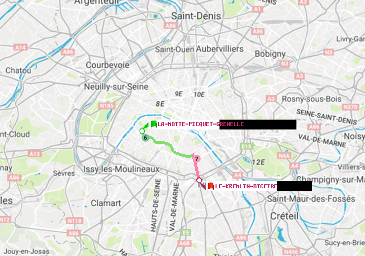 plan itinéraire ratp de La Motte-Picquet-Grenelle à Le Kremlin-Bicêtre