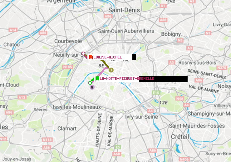 plan itinéraire ratp de La Motte-Picquet-Grenelle à Louise Michel