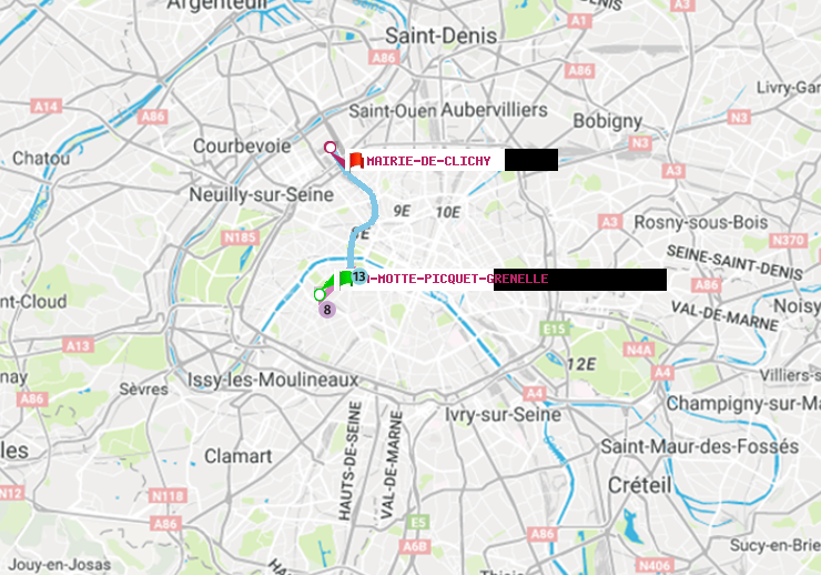 plan itinéraire ratp de La Motte-Picquet-Grenelle à Mairie de Clichy