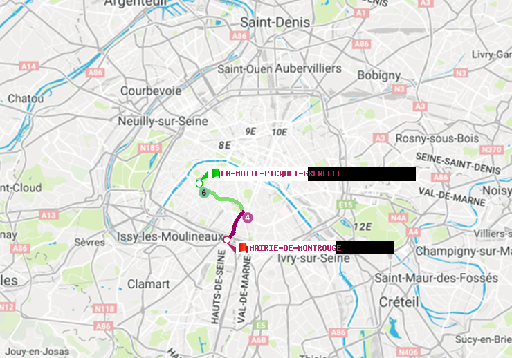 plan itinéraire ratp de La Motte-Picquet-Grenelle à Mairie de Montrouge