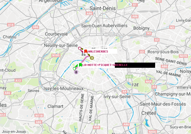 plan itinéraire ratp de La Motte-Picquet-Grenelle à Malesherbes