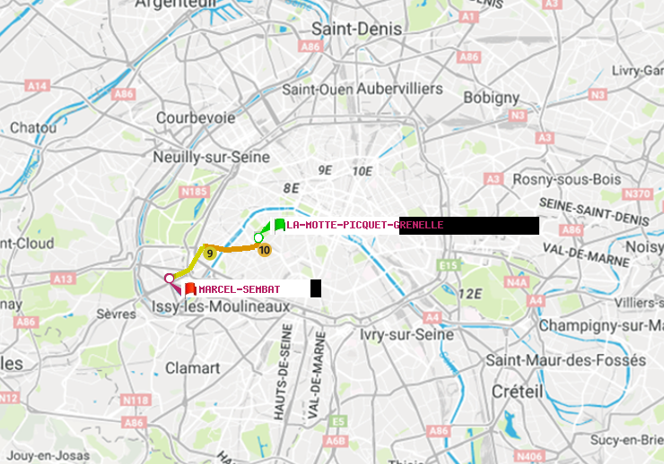 plan itinéraire ratp de La Motte-Picquet-Grenelle à Marcel Sembat