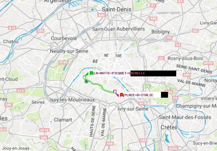 plan itinéraire ratp de La Motte-Picquet-Grenelle à Place d