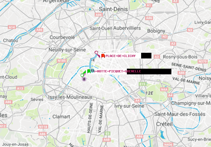 plan itinéraire ratp de La Motte-Picquet-Grenelle à Place de Clichy
