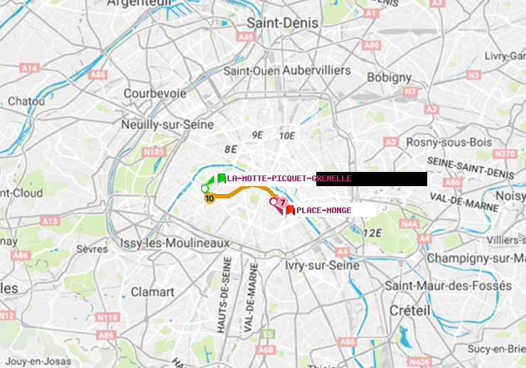 plan itinéraire ratp de La Motte-Picquet-Grenelle à Place Monge (Jardin des Plantes)
