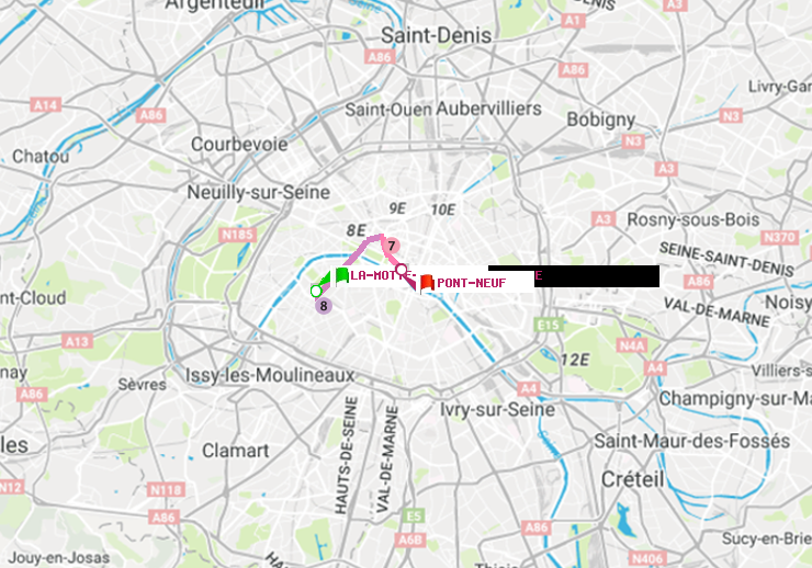 plan itinéraire ratp de La Motte-Picquet-Grenelle à Pont Neuf