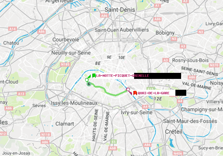 plan itinéraire ratp de La Motte-Picquet-Grenelle à Quai de la Gare