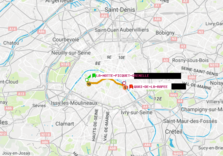 plan itinéraire ratp de La Motte-Picquet-Grenelle à Quai de la Rapée
