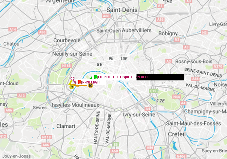 plan itinéraire ratp de La Motte-Picquet-Grenelle à Ranelagh
