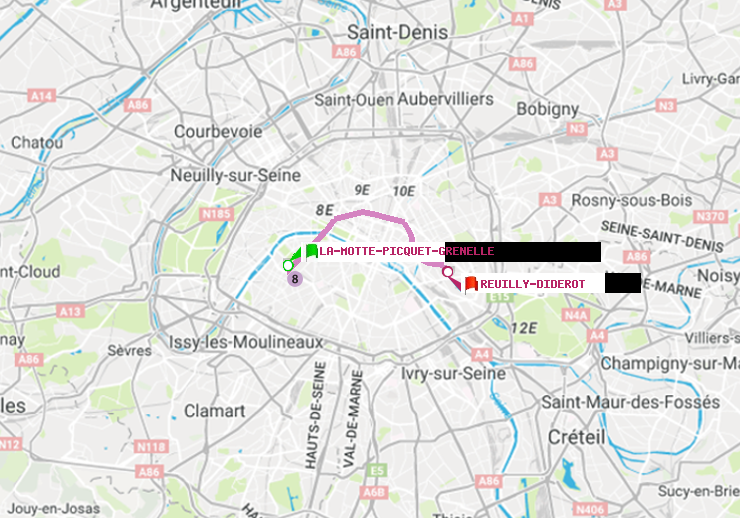 plan itinéraire ratp de La Motte-Picquet-Grenelle à Reuilly-Diderot