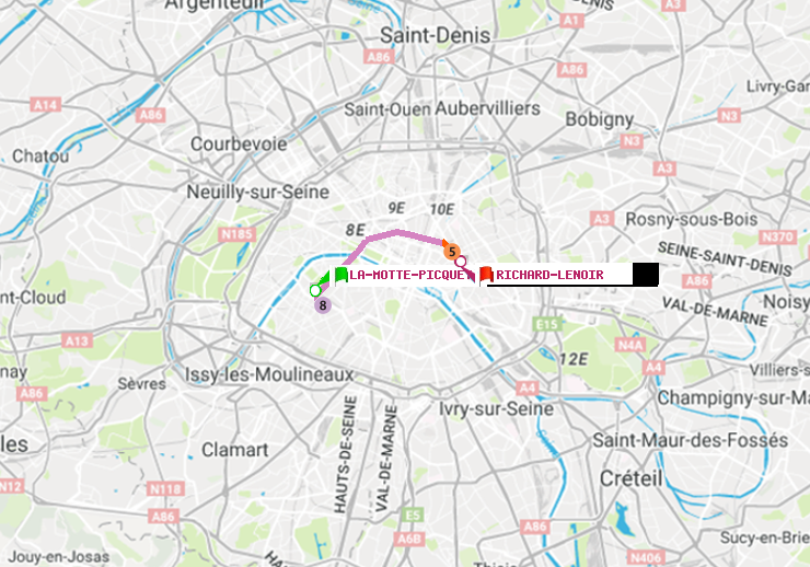 plan itinéraire ratp de La Motte-Picquet-Grenelle à Richard-Lenoir