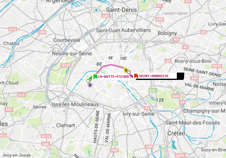 plan itinéraire ratp de La Motte-Picquet-Grenelle à Saint-Ambroise
