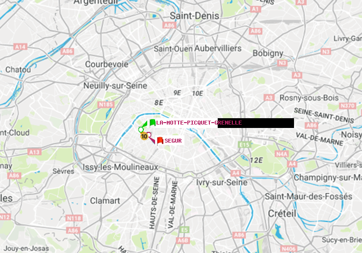 plan itinéraire ratp de La Motte-Picquet-Grenelle à Ségur