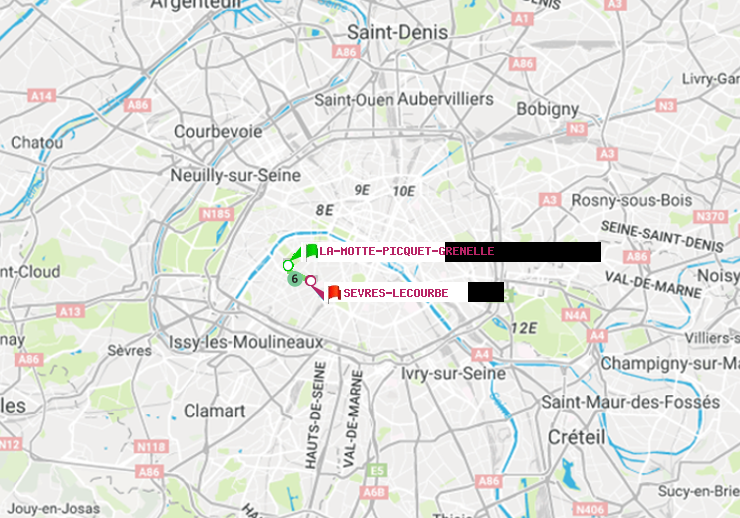 plan itinéraire ratp de La Motte-Picquet-Grenelle à Sèvres-Lecourbe