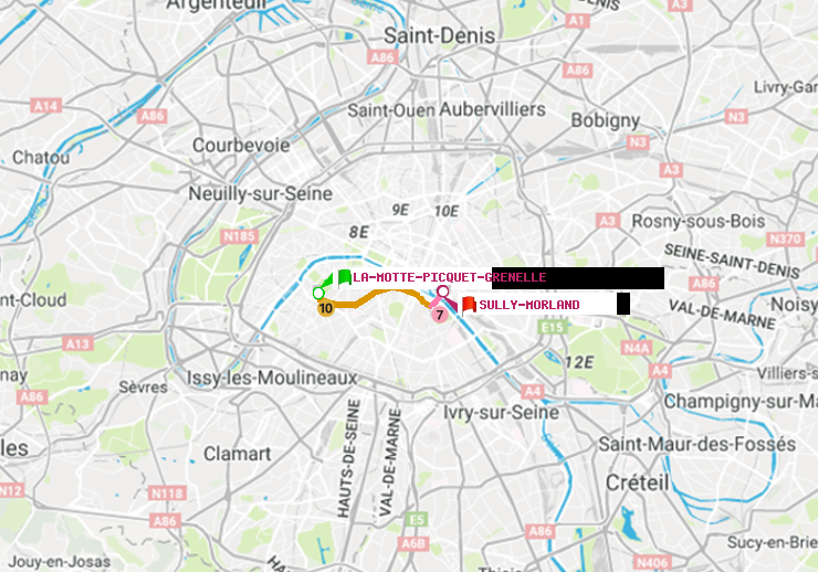 plan itinéraire ratp de La Motte-Picquet-Grenelle à Sully-Morland