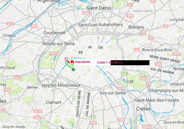 plan itinéraire ratp de La Motte-Picquet-Grenelle à Trocadéro