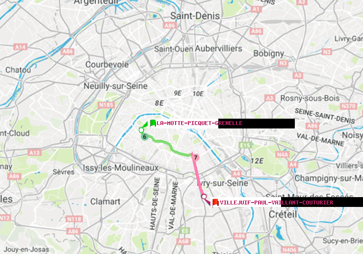 plan itinéraire ratp de La Motte-Picquet-Grenelle à Villejuif-Paul Vaillant Couturier (Hôpital Paul Brousse)