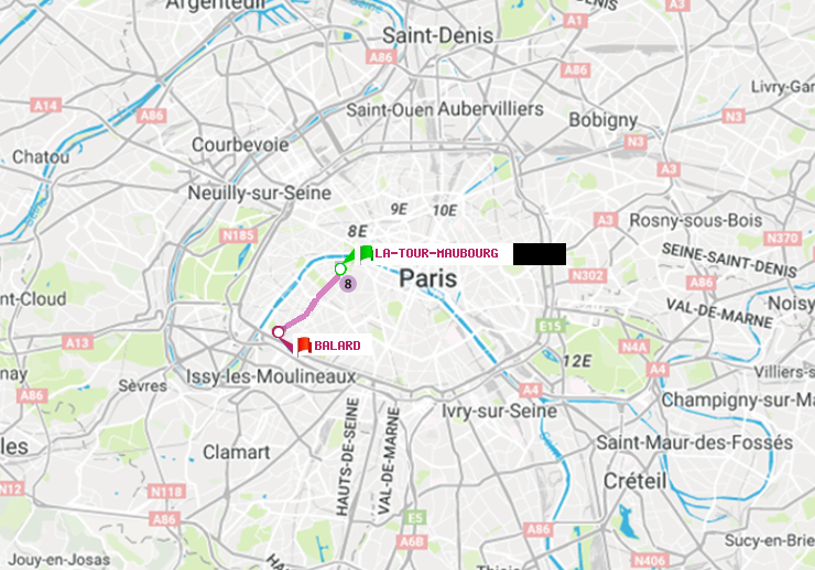 plan itinéraire ratp de La Tour-Maubourg à Balard