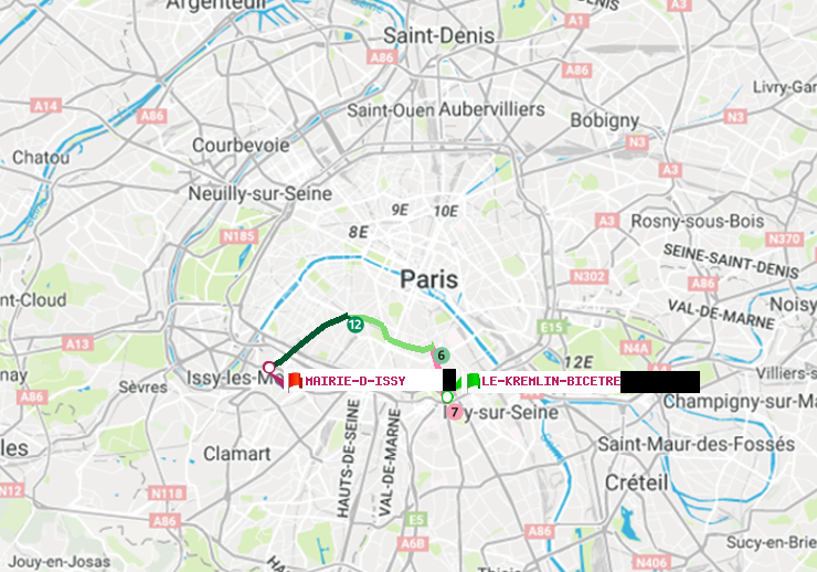 plan itinéraire ratp de Le Kremlin-Bicêtre à Mairie d