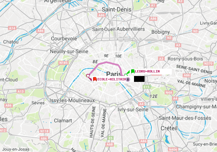 plan itinéraire ratp de Ledru-Rollin à Ecole Militaire