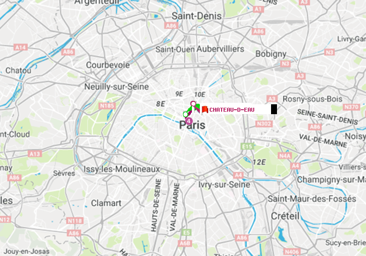 plan itinéraire ratp de Les Halles à Château d