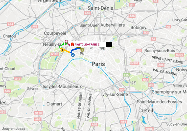 plan itinéraire ratp de Les Sablons (Jardin d