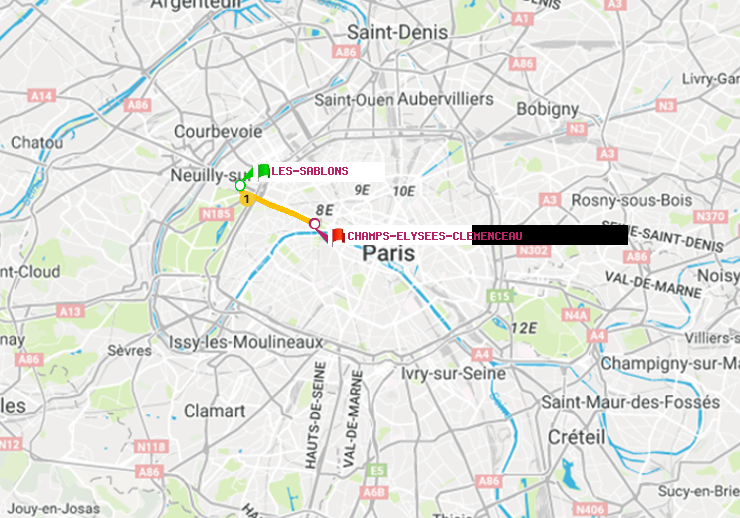 plan itinéraire ratp de Les Sablons (Jardin d