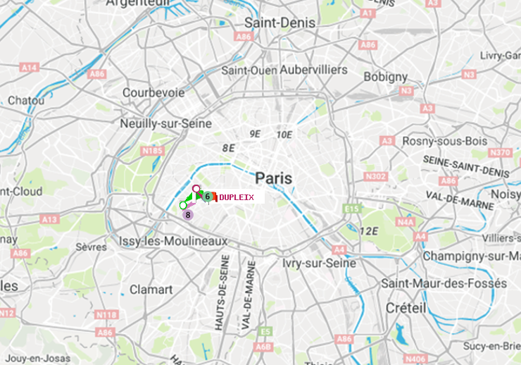 plan itinéraire ratp de Lourmel à Dupleix
