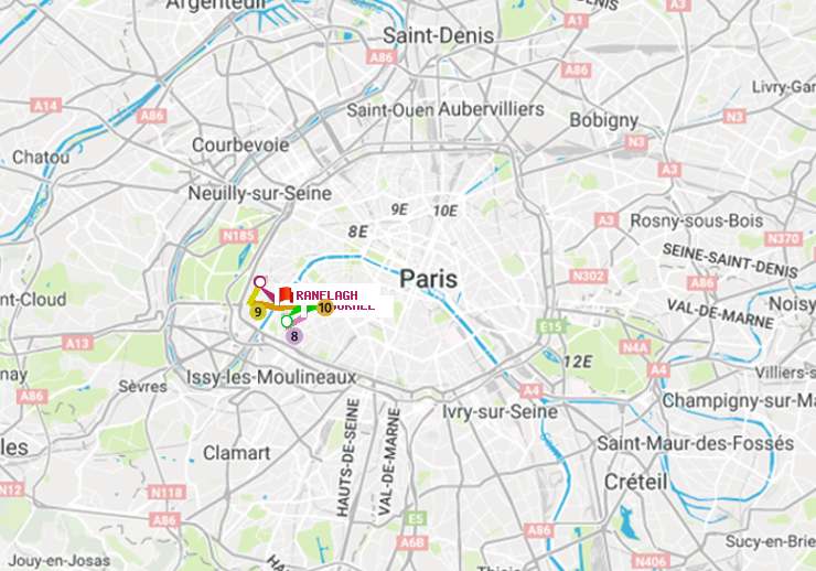 plan itinéraire ratp de Lourmel à Ranelagh