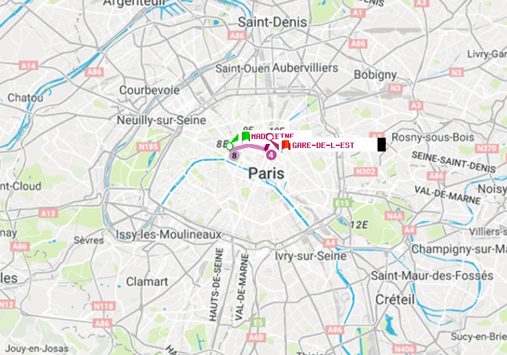 plan itinéraire ratp de Madeleine à Gare de l