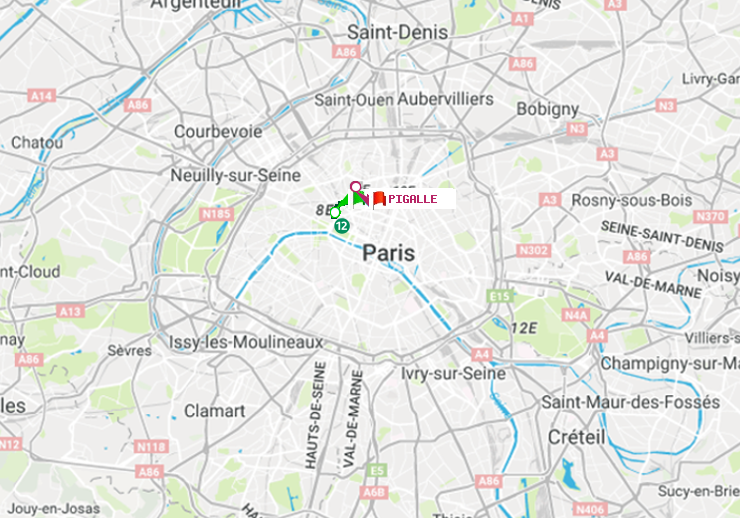 plan itinéraire ratp de Madeleine à Pigalle