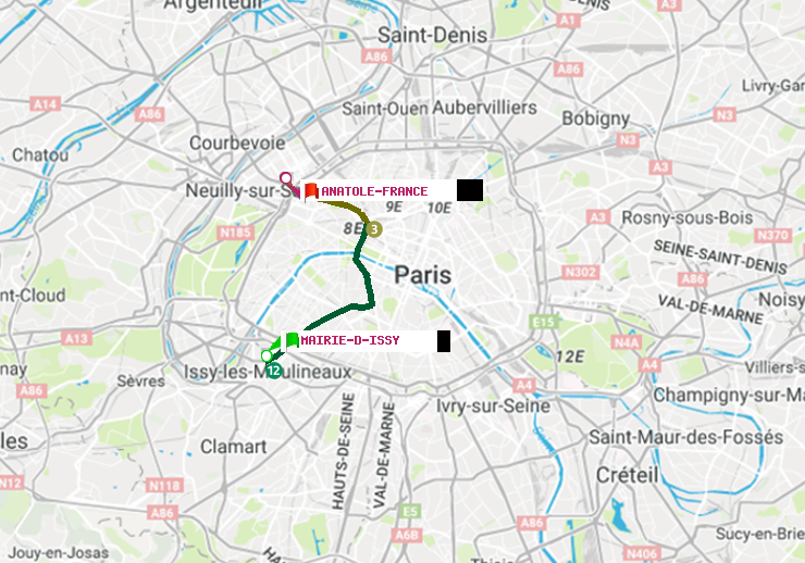 plan itinéraire ratp de Mairie d