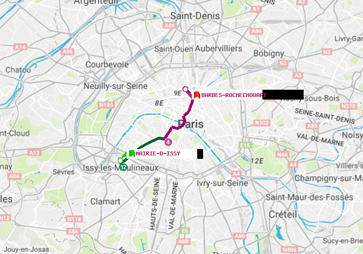 plan itinéraire ratp de Mairie d
