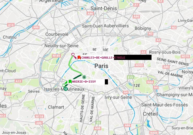plan itinéraire ratp de Mairie d