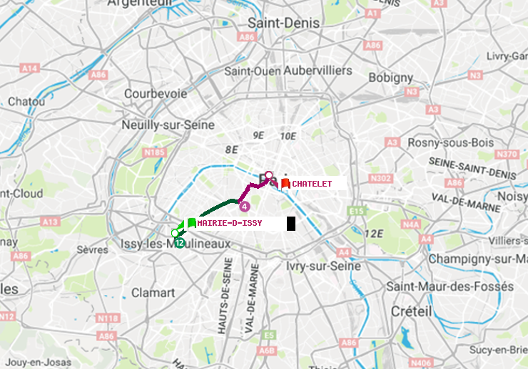 plan itinéraire ratp de Mairie d