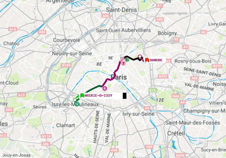 plan itinéraire ratp de Mairie d