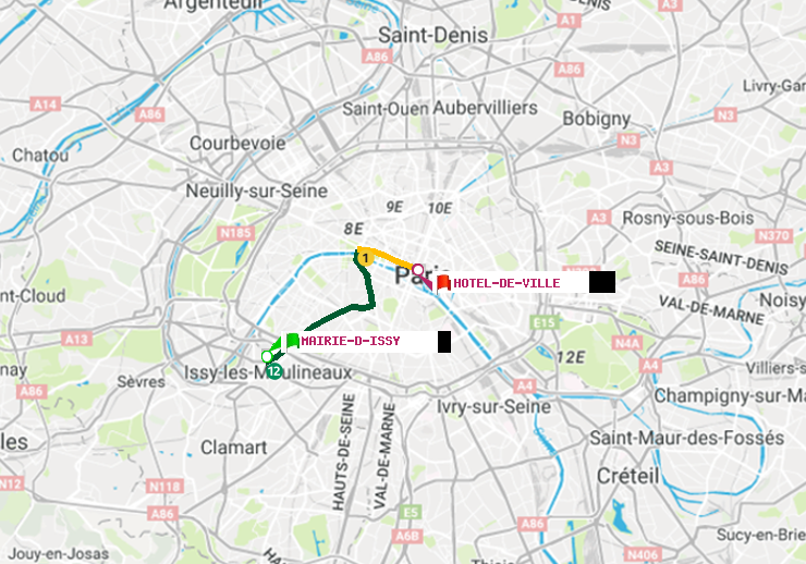 plan itinéraire ratp de Mairie d