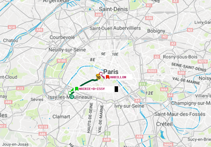 plan itinéraire ratp de Mairie d