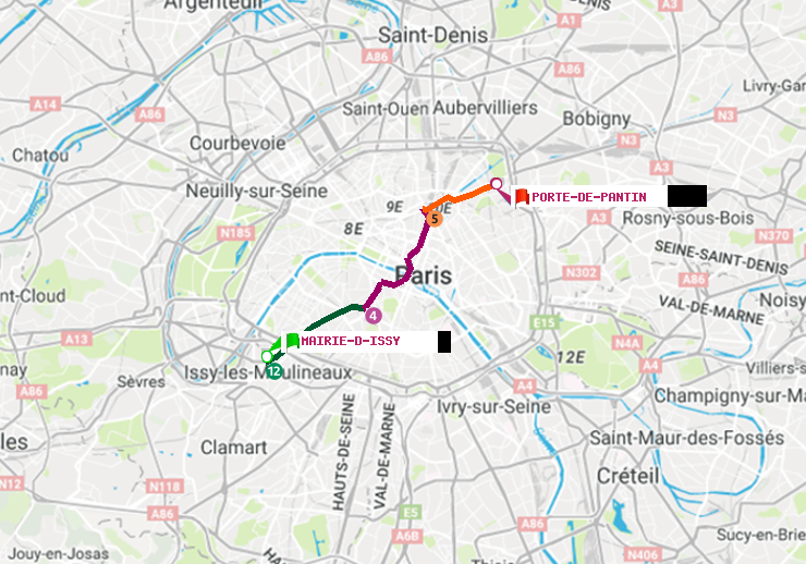 plan itinéraire ratp de Mairie d