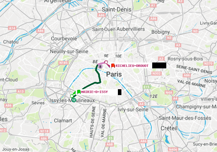plan itinéraire ratp de Mairie d