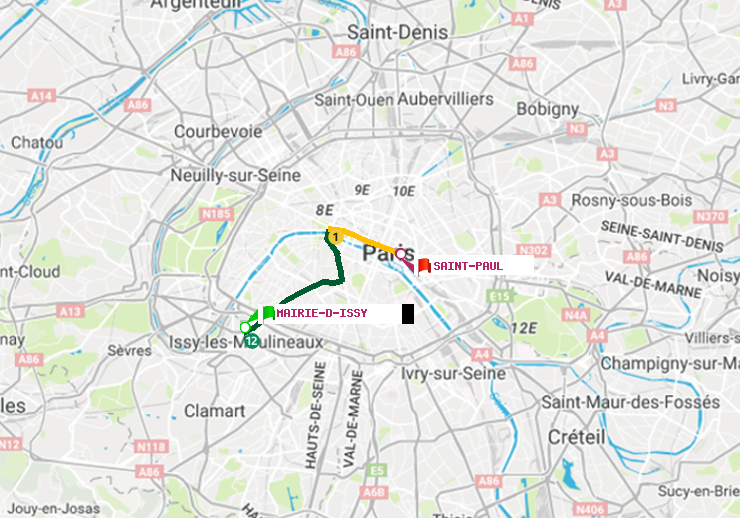 plan itinéraire ratp de Mairie d
