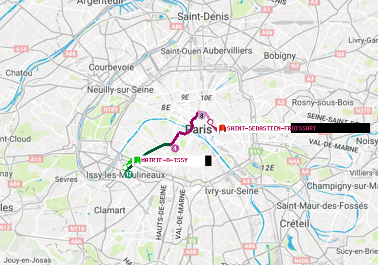 plan itinéraire ratp de Mairie d