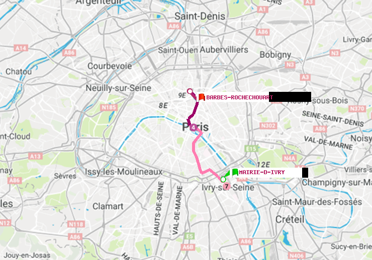 plan itinéraire ratp de Mairie d