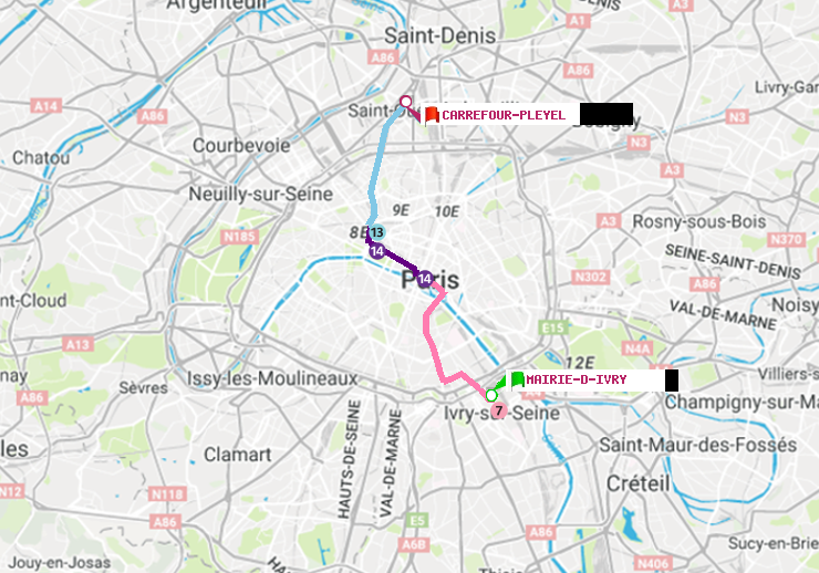 plan itinéraire ratp de Mairie d