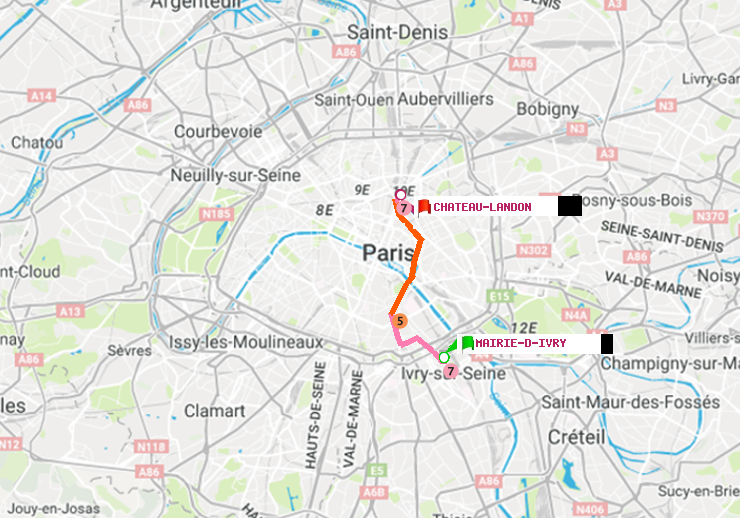 plan itinéraire ratp de Mairie d