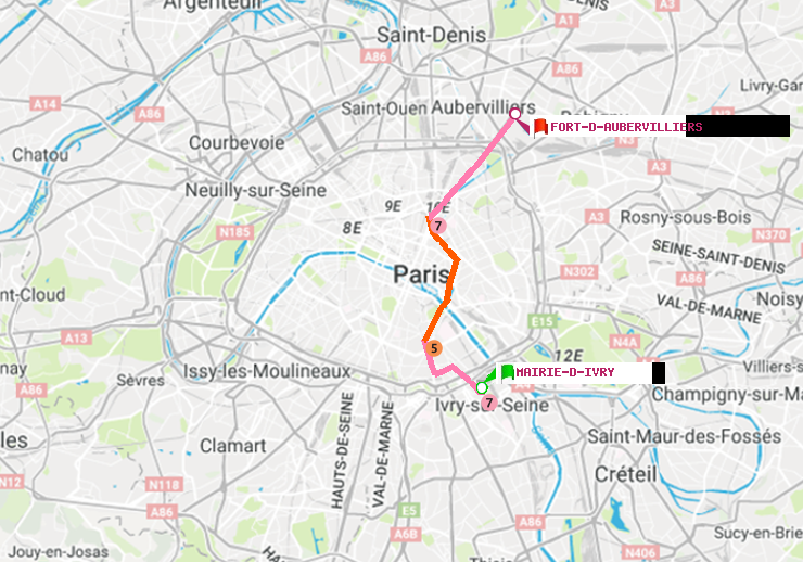 plan itinéraire ratp de Mairie d